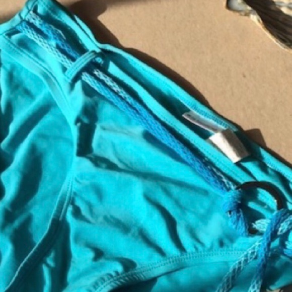 Boho bikini bottom Jr L 11/13 belt blue green aqua - Picture 14 of 15